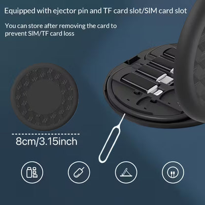 6-in-1 USB Charging Cable Adapter Kit with SIM Card Ejector Tool – Travel Essential Case